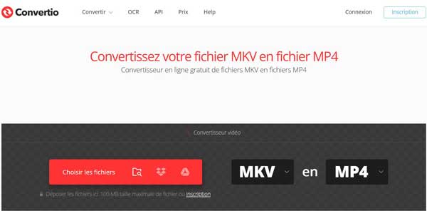 Convertir MKV en MP4 en ligne gratuitement avec Convertio