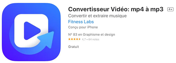 Convertisseur Vidéo : mp4 à mp3 (iPhone)