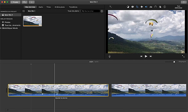 Faire un fondu audio sur iMovie