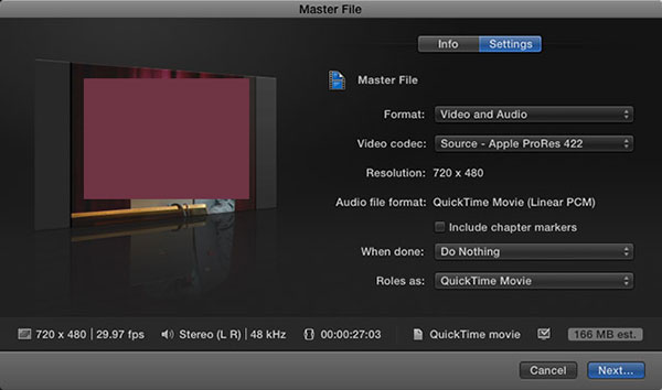 Master File de Final Cut Pro