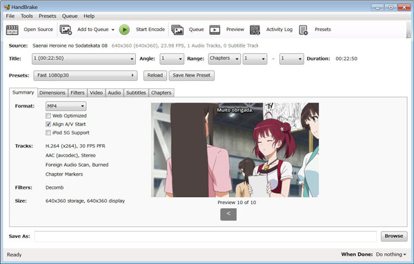 Ajouter fichier DVD sur HandBrake