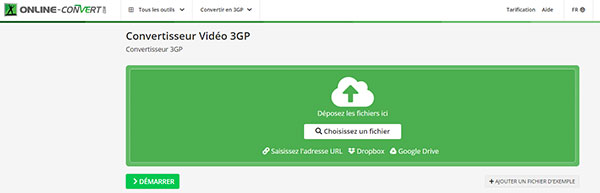 Convertir MP4 en 3GP avec ONLINE-CONVERT