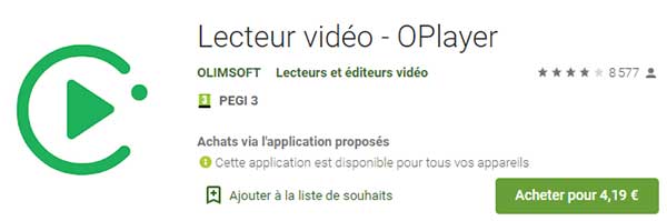 Lecteur vidéo - OPlayer