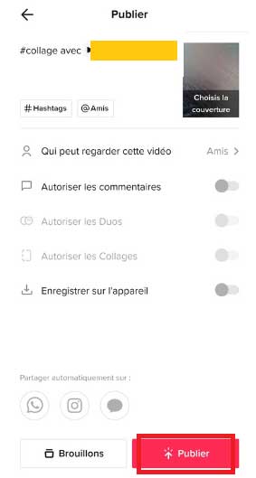Publier la vidéo sur TikTok