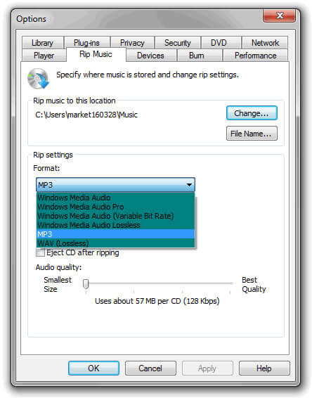 Ripper un CD avec Lecteur Windows Media