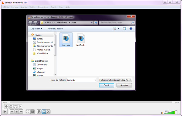 Ajouter le fichier MKV dans VLC