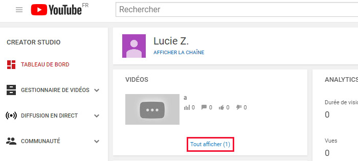 Afficher les fichiers vidéo YouTube