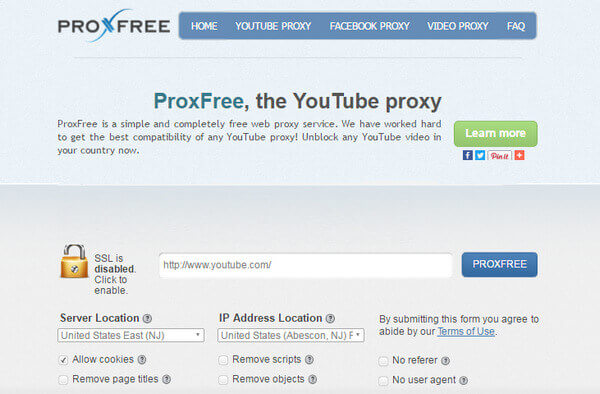 ProxFree YouTube Unblocker