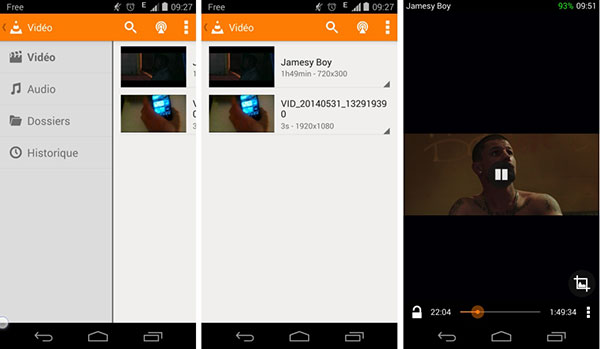 Lire WMA sur Android avec VLC