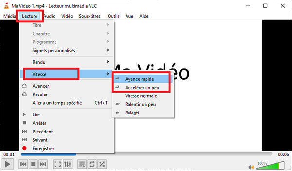 Accélérer une vidéo avec VLC