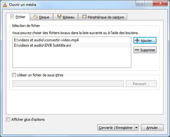 Ajouter les vidéos dans VLC