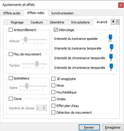 Effets vidéo