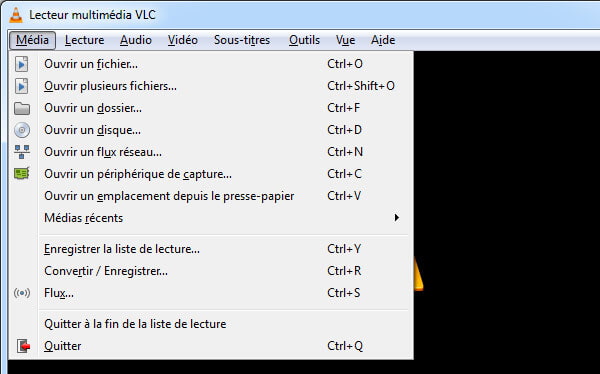 Ouvrir la vidéo dans VLC