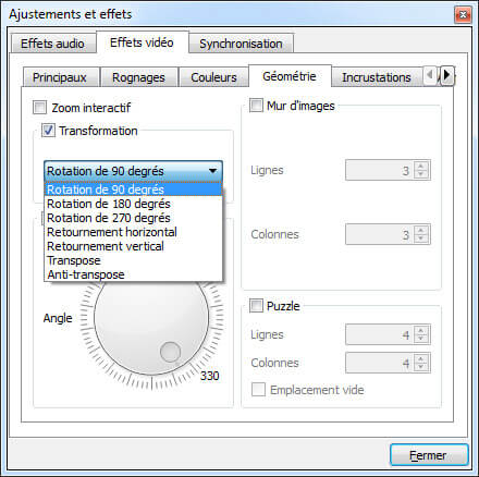 Faire pivoter la vidéo avec VLC