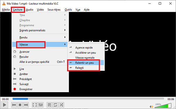 Ralentir une vidéo avec VLC