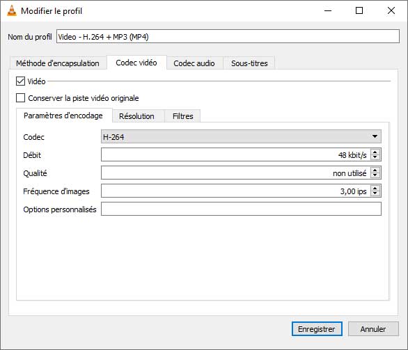 Modifier les paramètres de compression