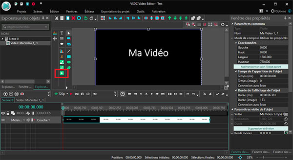 Ajouter la vidéo dans VSDC Free Video Editor