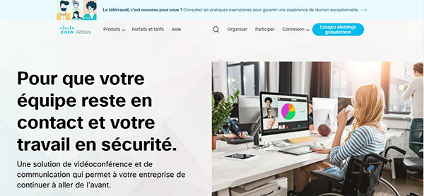 Le site officiel de WebEx