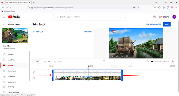 YouTube Video Editor Couper une vidéo