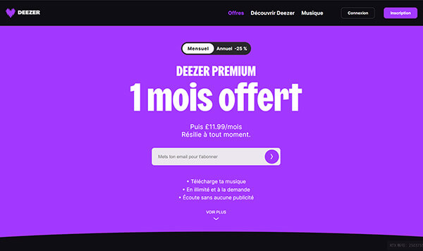 Profiter de la période d’essai gratuite de Deezer
