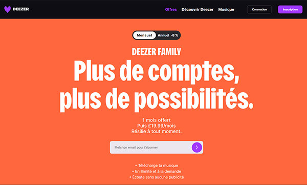 Partager un abonnement Deezer Family de Deezer
