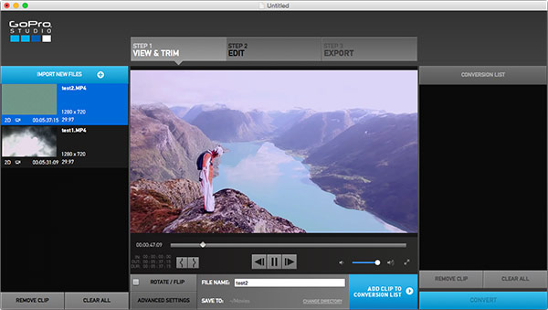 GoPro Studio pour Mac