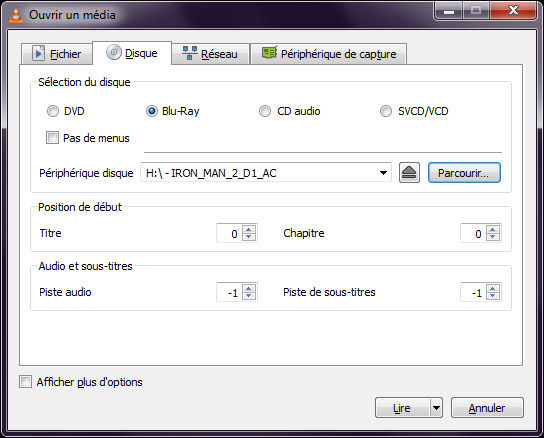 Lire le Blu-ray